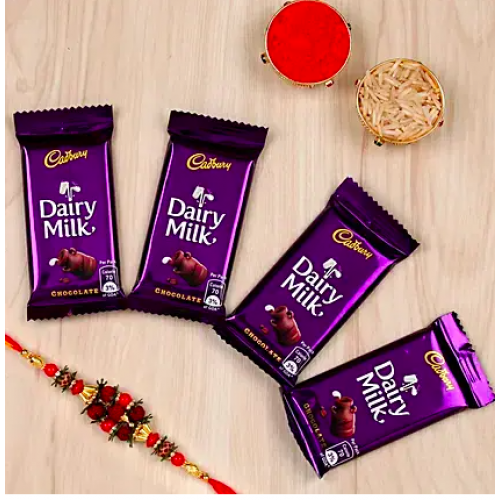 Rakhi with Dairy milk Combo                     